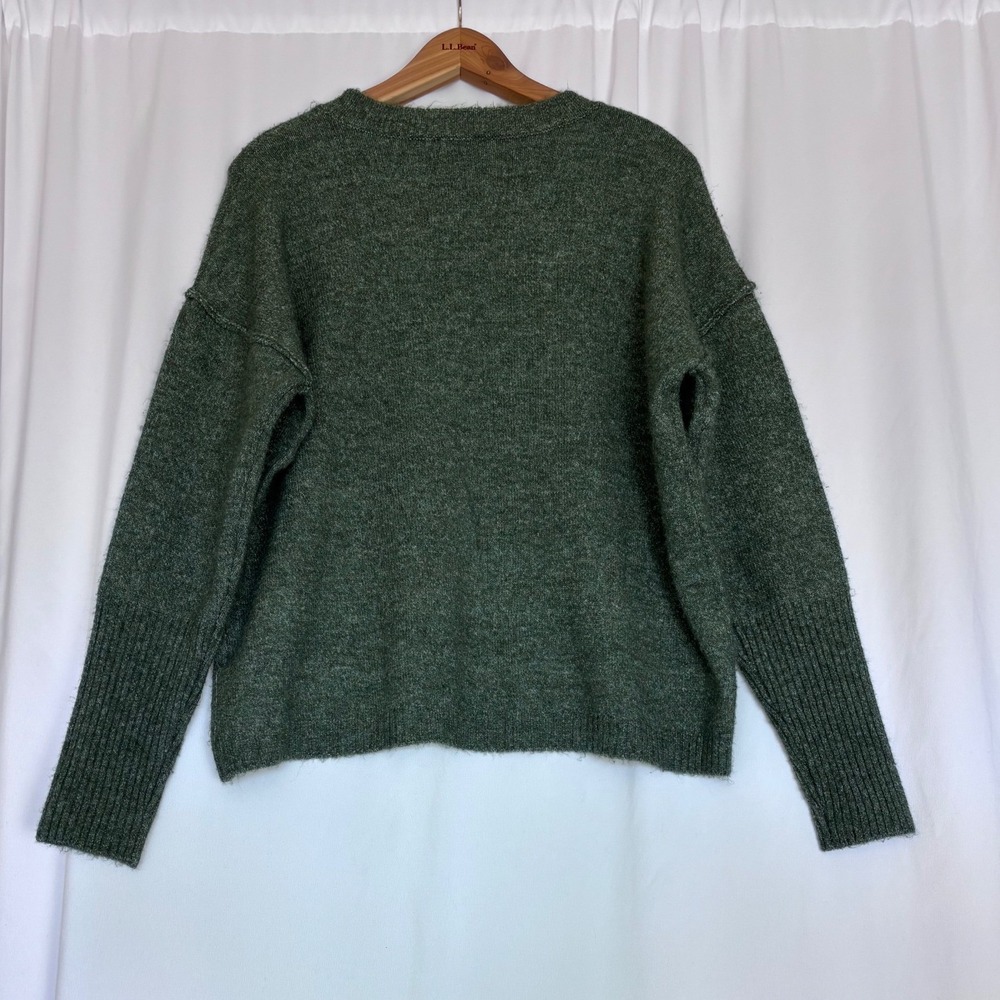 Legendary Outfitters Green Marled Knit Crewneck Sweater Center Seam Medium - Picture 2 of 6